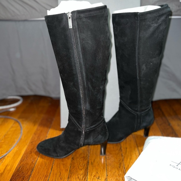 Aquatalia Devon Knee-High Suede Boots Stretch Side Zip Size 8 Women MSRP $695 - Picture 8 of 10